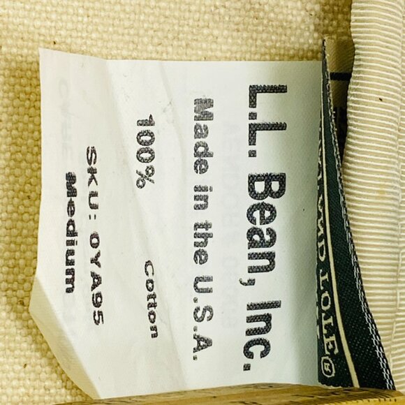 LL BEAN Canvas Catalog Storage Tote 100% Cotton Heavy Canvas 8" x 9.5" x 8” - Picture 8 of 14
